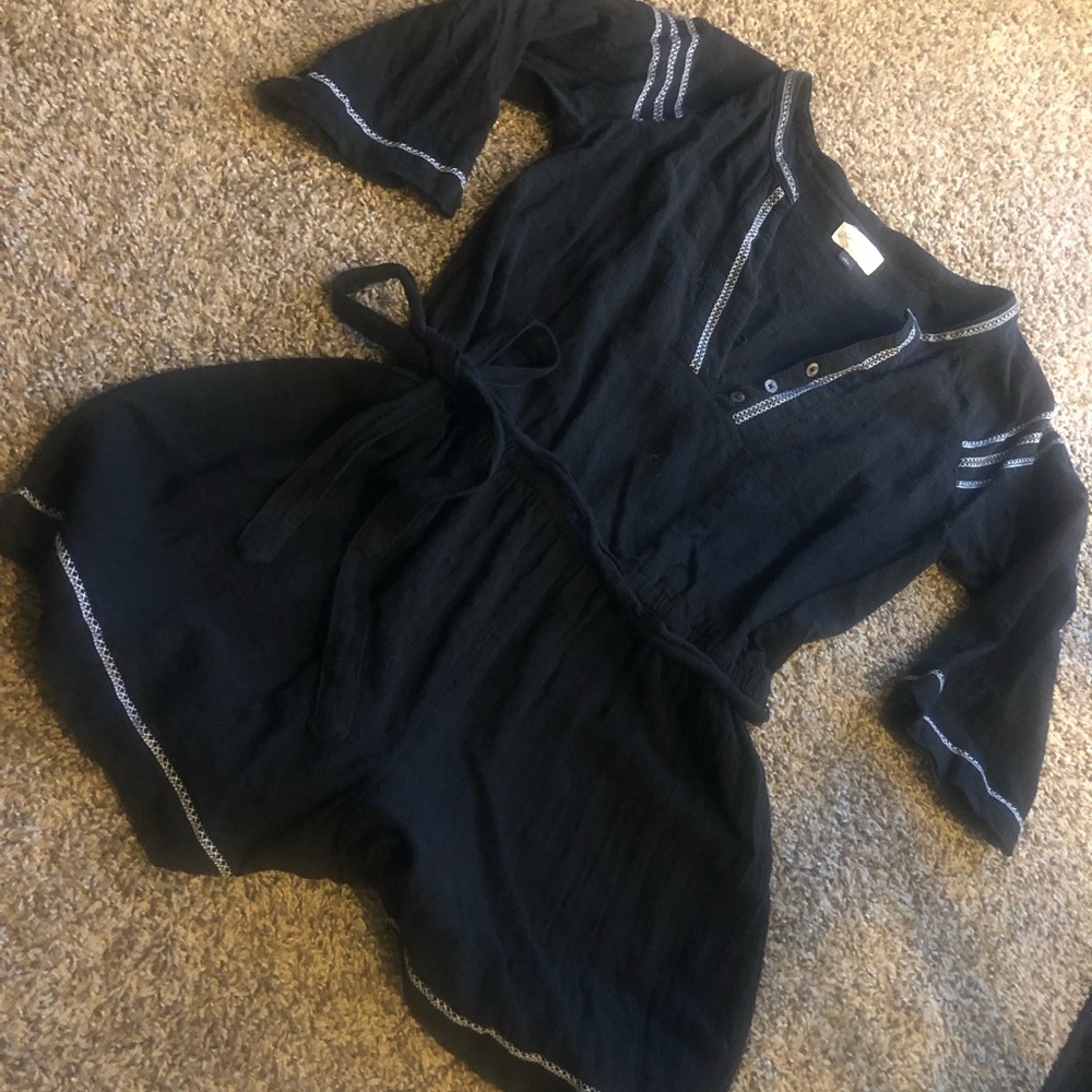 Black 3/4 Sleeve Romper